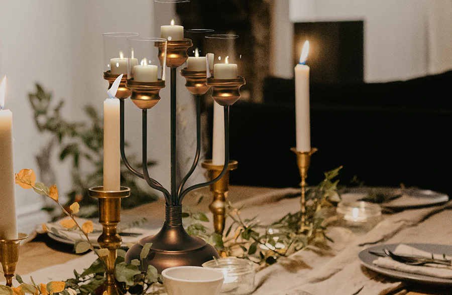 Iron Tabletop Candelabra