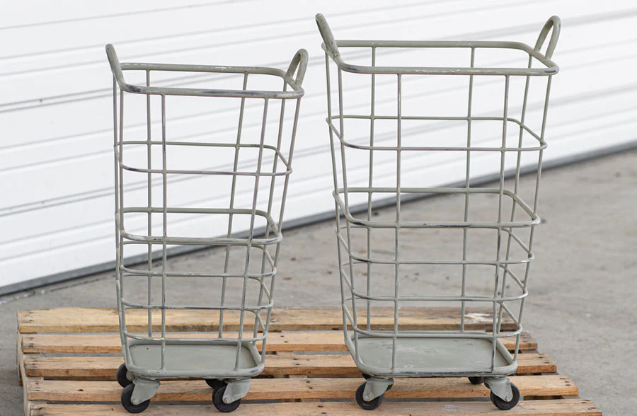 Heavy Duty Rolling Storage Baskets, Set of 2