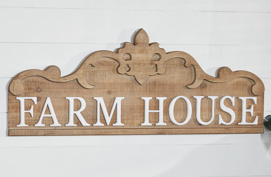 Wooden Farm House Scrollwork Wall Decor