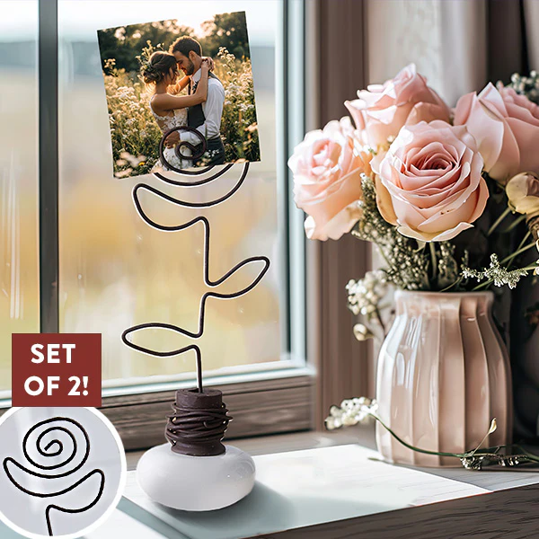 Vintage Rose Doorknob Photo Holder, Set of 2
