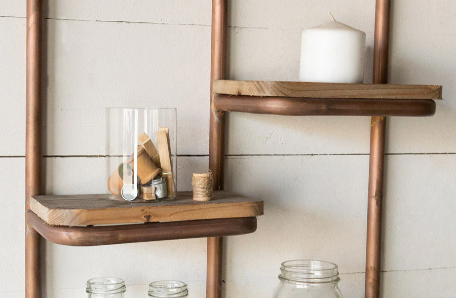 Industrial Copper Open Shelving Unit