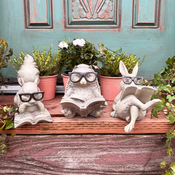 Studious Critters Garden Decor, Set of Three