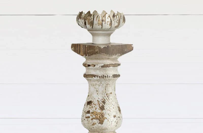 HUGE Distressed Wooden Candle Holder