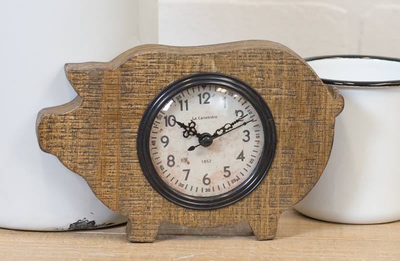 Wood Pig Magnetic Clock