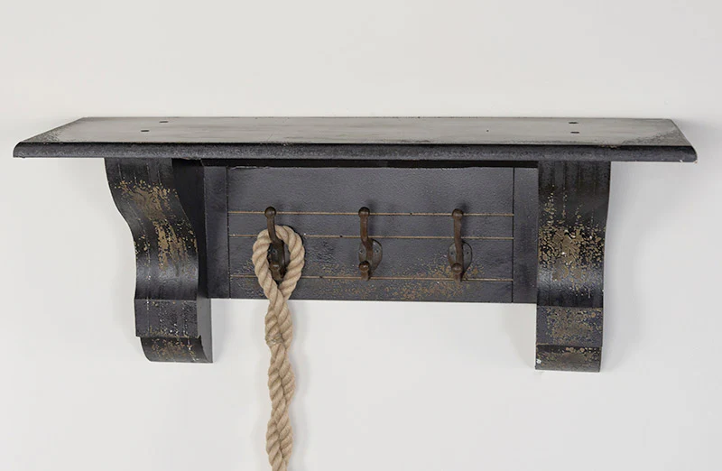 Wooden Corbel Shelf With Hooks