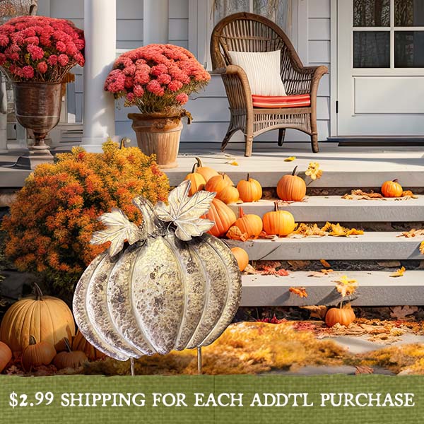 Huge Galvanized Pumpkin Yard Stake