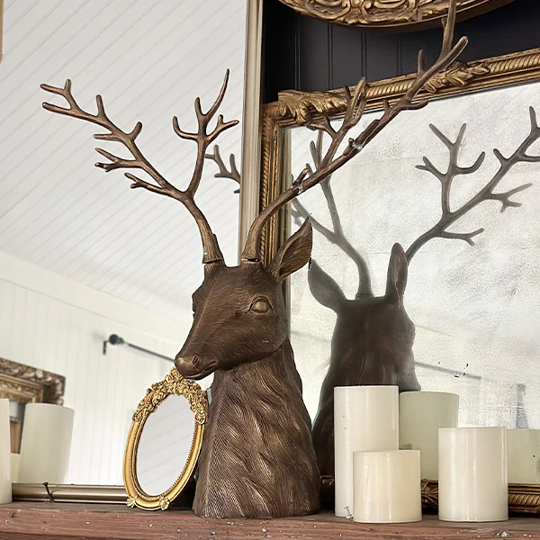 Majestic Deer Head Sculpture