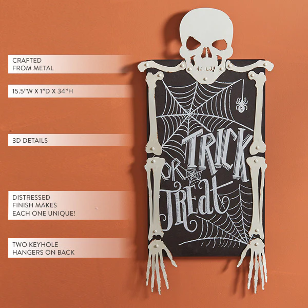 Spooky Skeleton Trick-or-Treat Sign