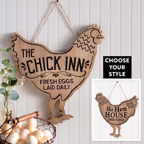 Wooden Chicken Signs, Pick Your Style