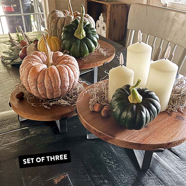 Round Modern Farmhouse Risers, Set of 3