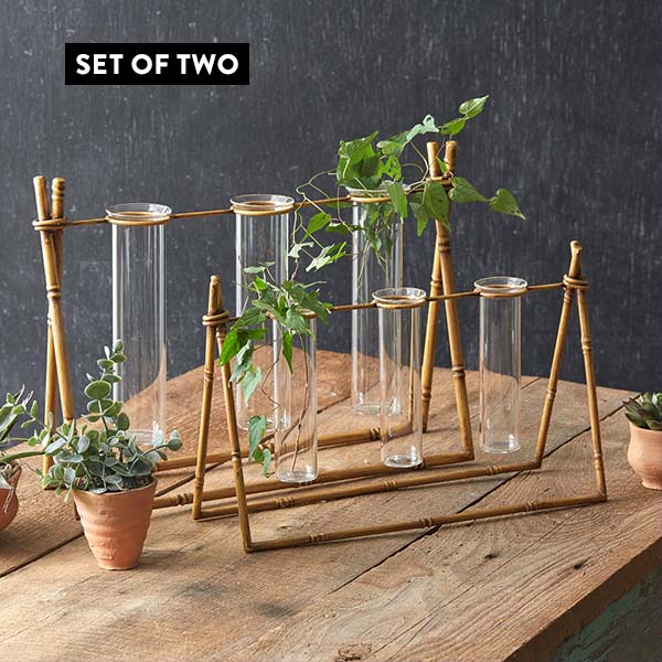 Metal Bamboo Propagation Stands, Set of Two