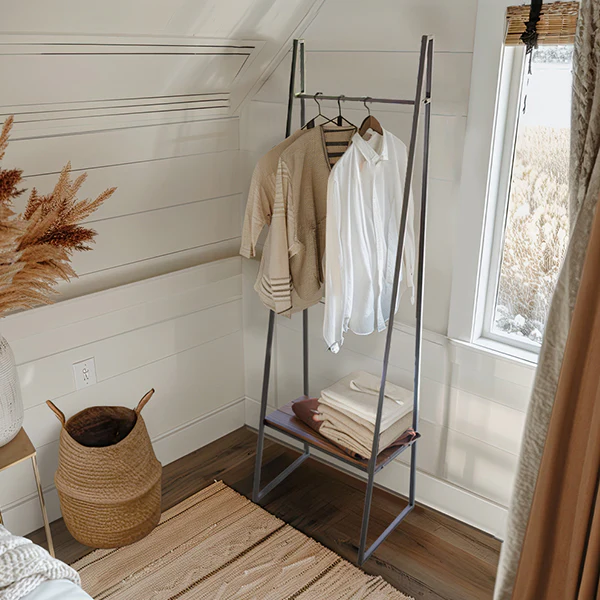 72 Inch Industrial Farmhouse Coat Rack with Shelf