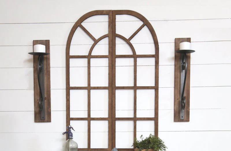 Distressed Wooden Plank Wall Sconce
