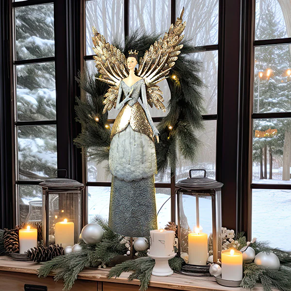 38 Inch Tall Metal Tabletop Angel