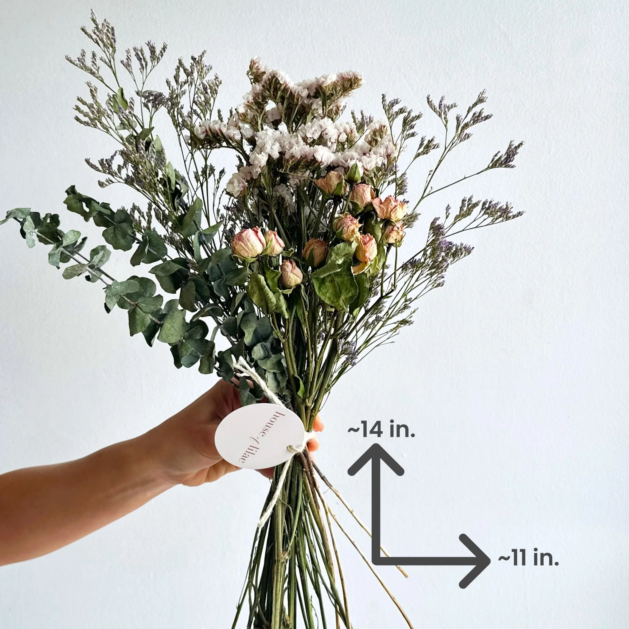 Dried Pink Spray Rose & Limonium Bouquet