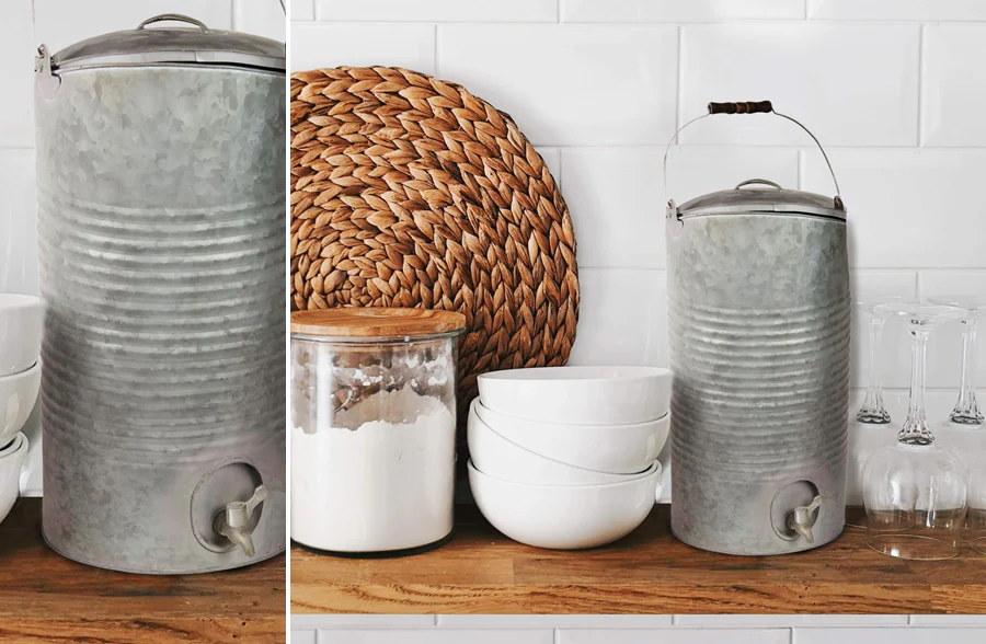 Decorative Galvanized Metal Water Cooler