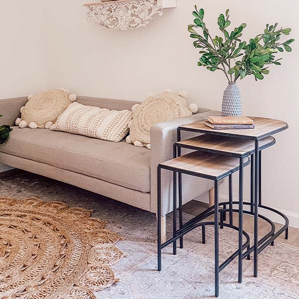 Distressed Modern Farmhouse Nesting Tables, Set of 3