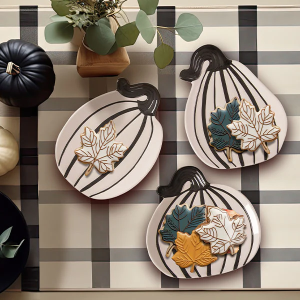 Artisanal Pumpkin Plates, Set of Three