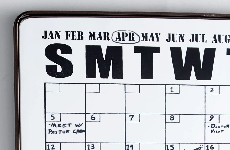Dry Erase Calendar Wall Rack