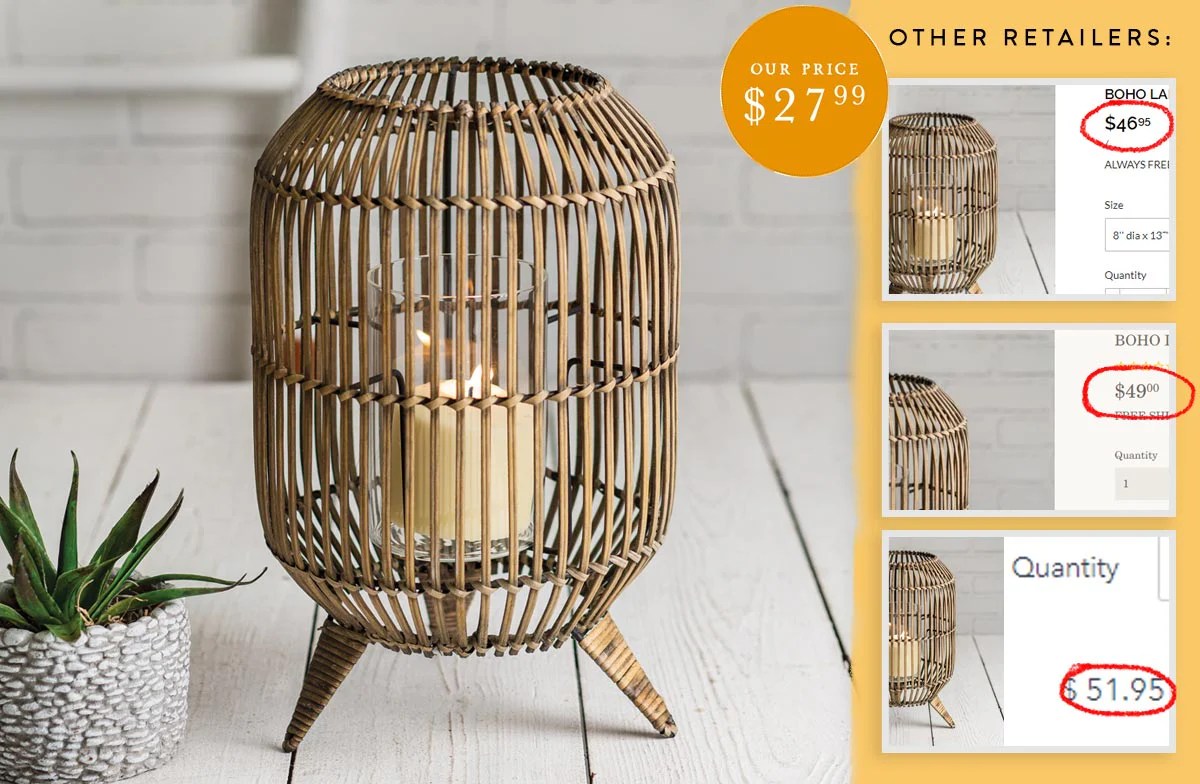 Standing Wicker Lantern