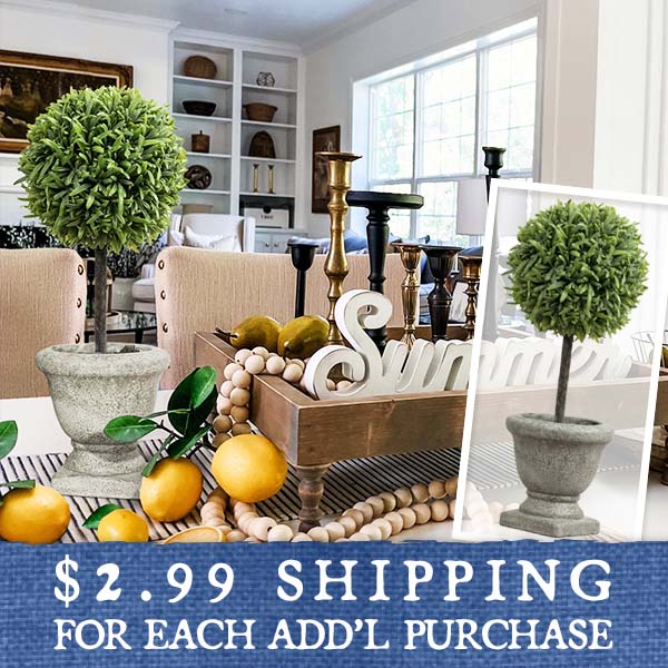 Lifelike Myrtle Topiary with Urn