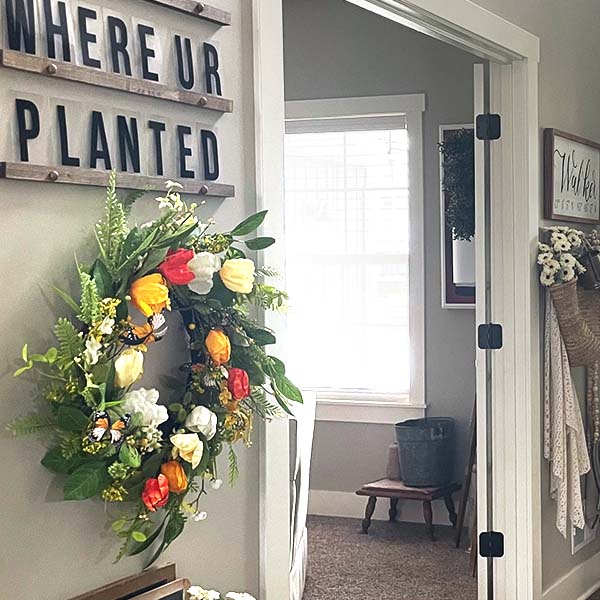 Premium Butterfly and Tulip Wreath