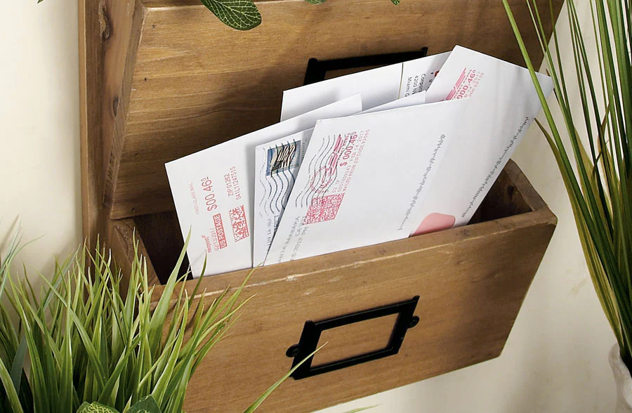 Three Tiered Wooden Wall Bin