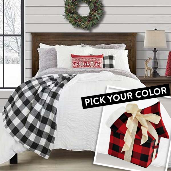 Buffalo Check 3 Piece Gift Box, Pick Your Color