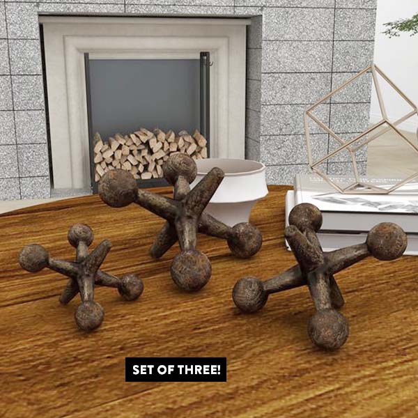 Oversized Metal Jacks, Set of 3