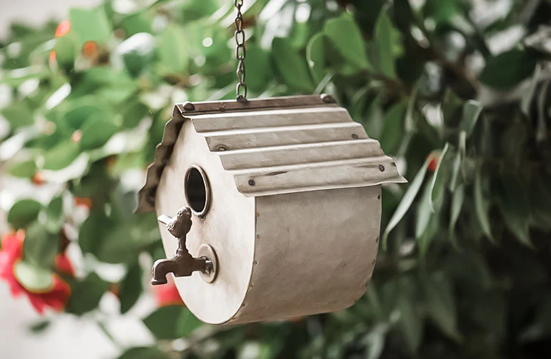 Galvanized Water Spigot Bird House