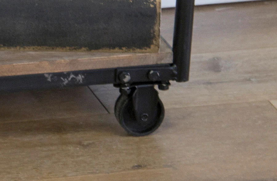 Distressed Black Rolling Cart