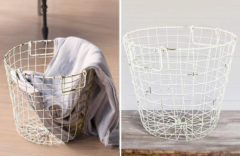 Distressed Wire Storage Basket