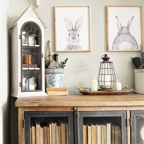 Three-Tiered Distressed House Cabinet