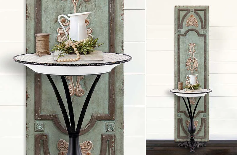 French Enamel Inspired Accent Table