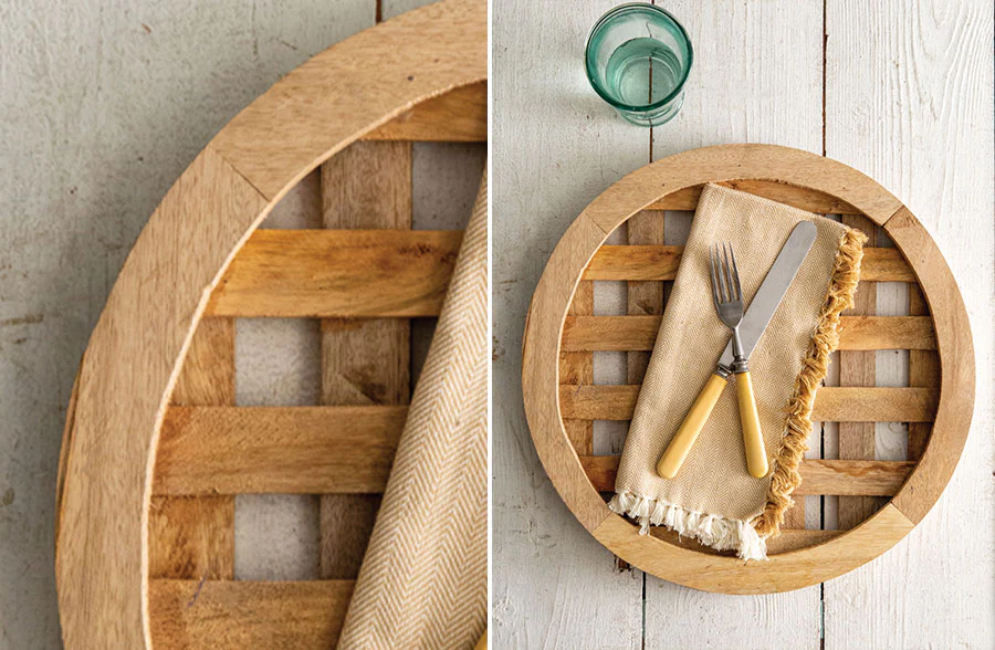 Woven Wood Charger Plate, Set of 2