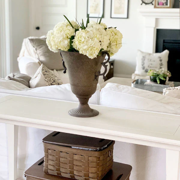 LARGE Aged Metal Pedestal Urn Vase