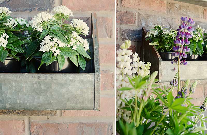Rustic Wall Trough Planters  Set Of 2