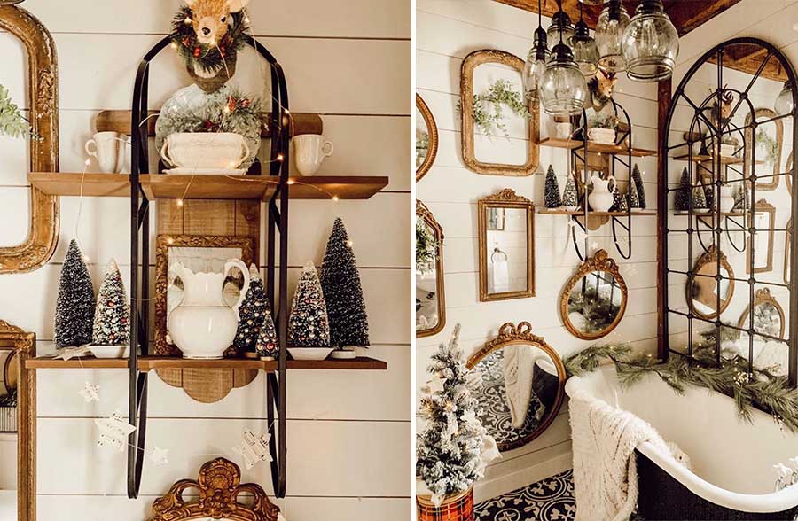 Vintage Wooden Sleigh Wall Shelf