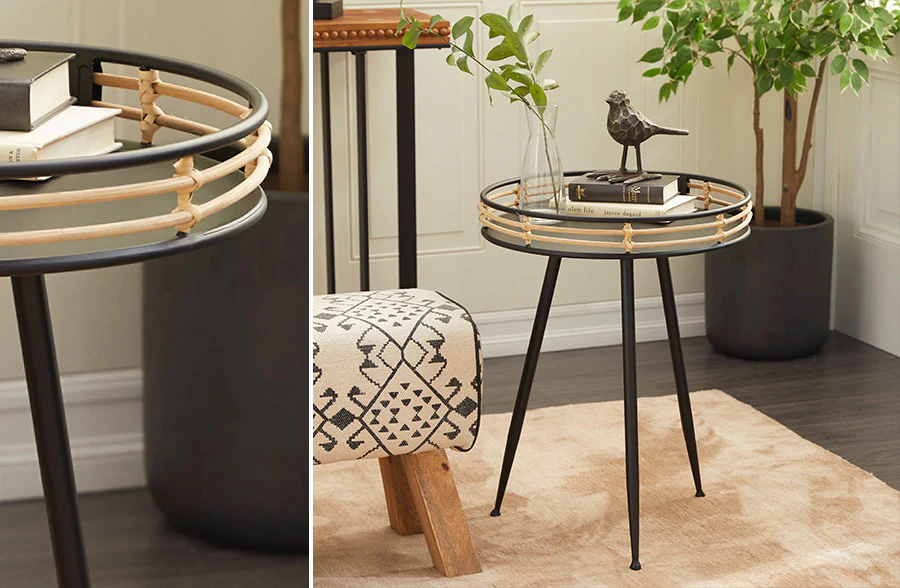 Modern Industrial Round Side Table