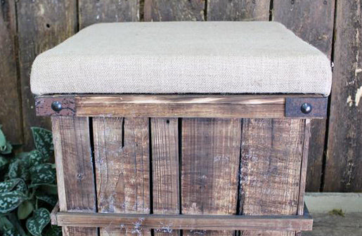 Wood Crate Stool with Removable Top