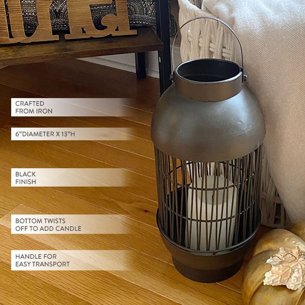 Rustic Round Iron Wire Lantern