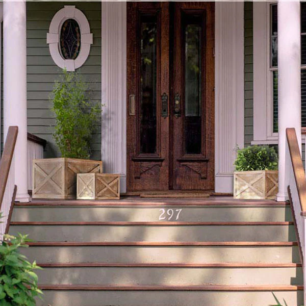 Light Barnwood Planters, Set of 3