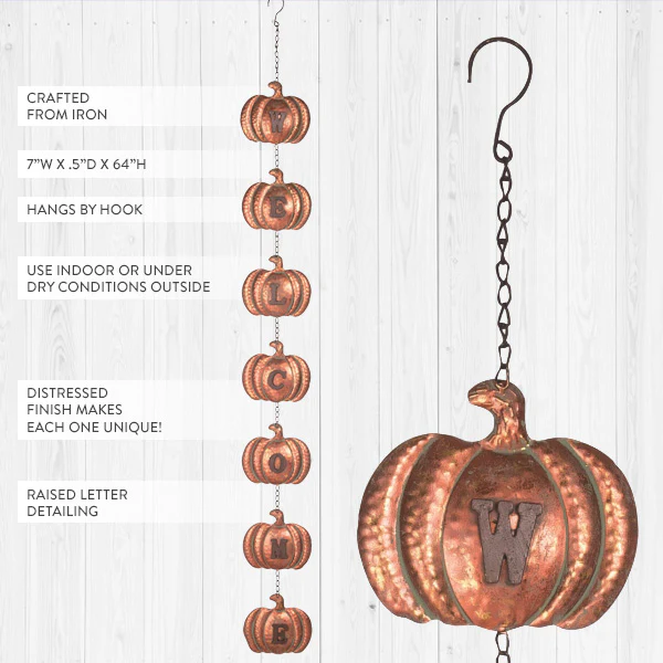 Hanging Pumpkin Welcome Sign