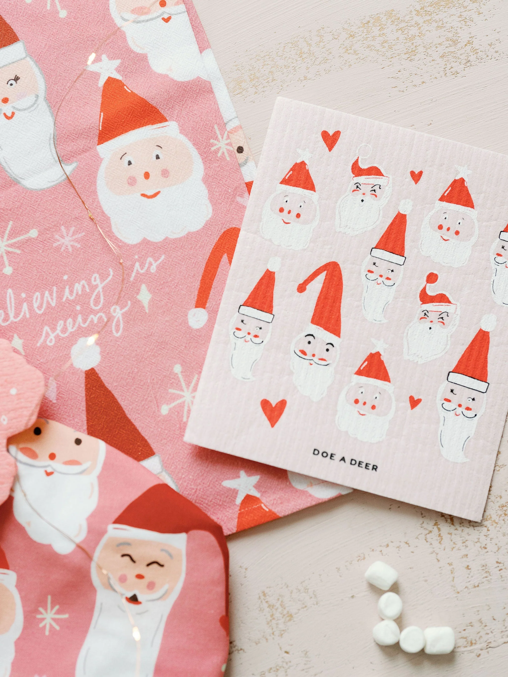 Many Faces Of Santa - Swedish Dishcloth