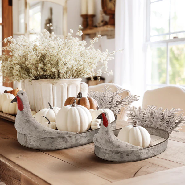 Metal Turkey Platter, Set of 2