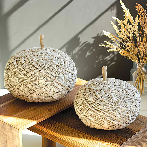 Macrame Pumpkins, Set of 2