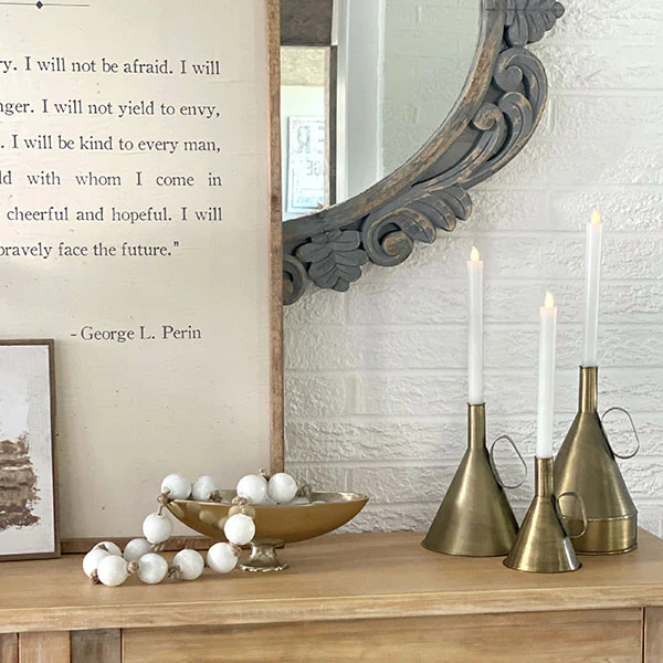 Antique Brass Oil Can Candle Holders, Set of 3