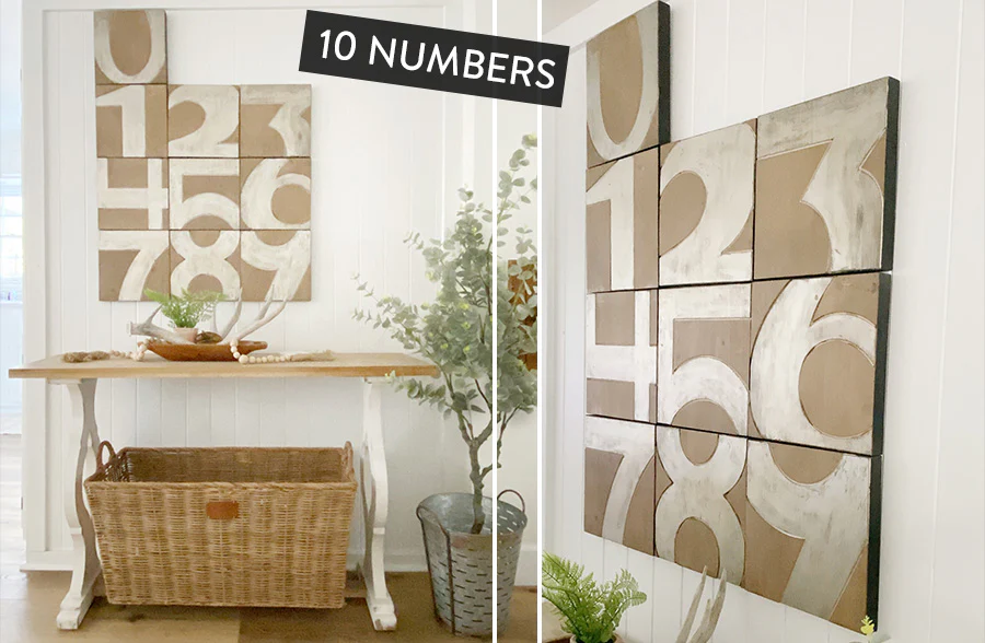 Numbered Wall Tile Decor, Set of 10