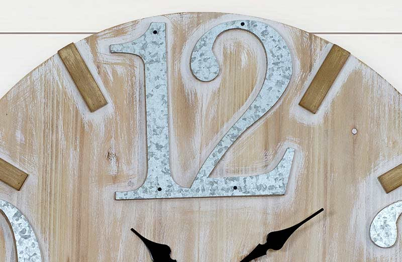 *HUGE* Wooden Clock With Galvanized Numbers