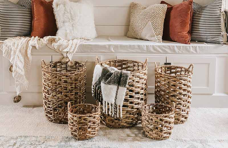 Water Hyacinth Baskets  Set of 5